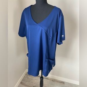 HH Works by Healing Hands 4 Pocket Stretch V-Neck Scrub in Galaxy Size 2X